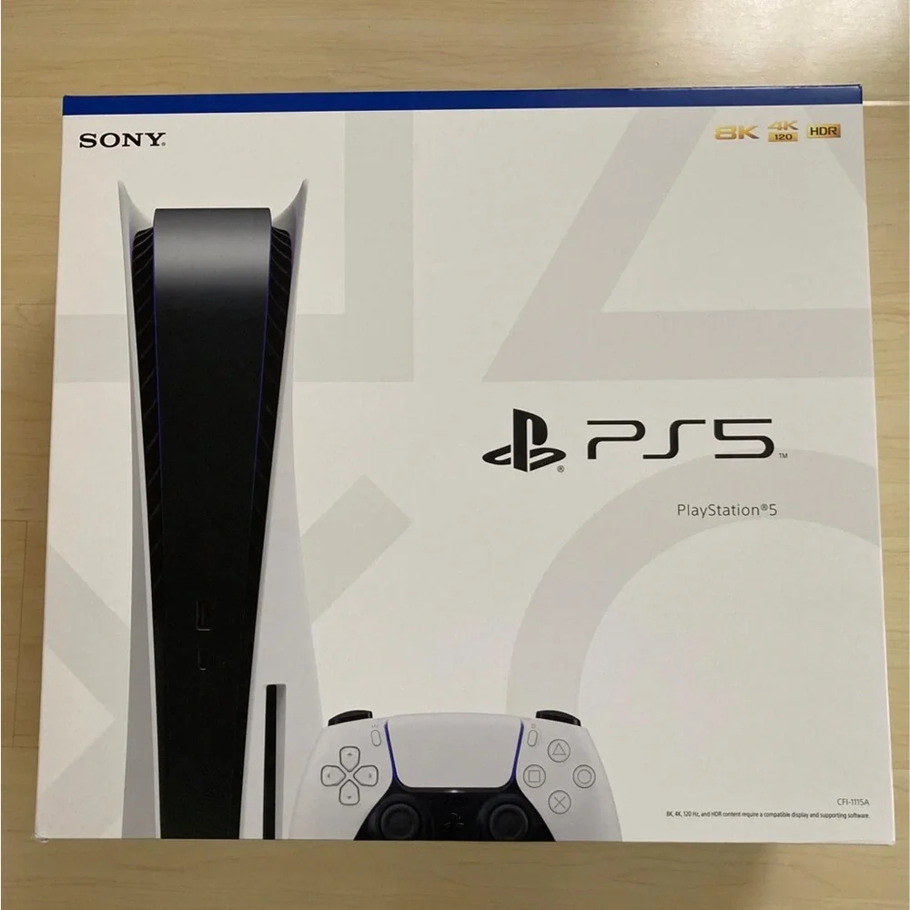 Sony PS5 Console with DualSense Controller - White & Black